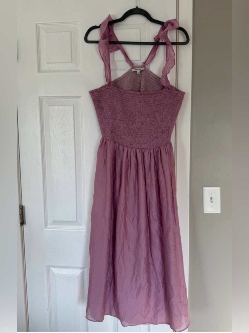 Women’s Madewell Blush Mauve Pink Smocked Tencel Dress